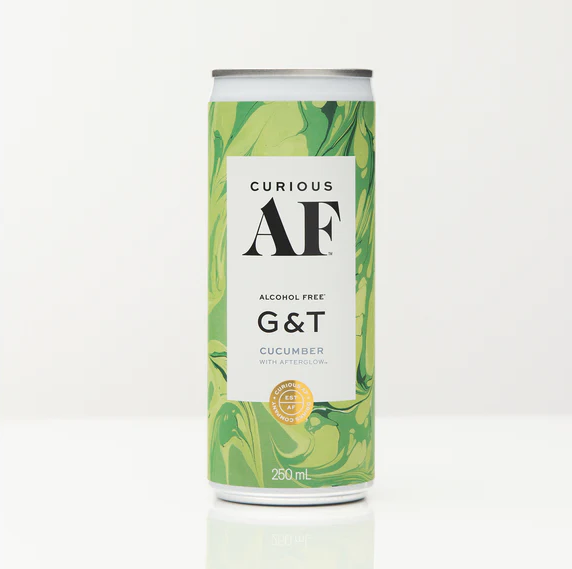 Curious AF Alcohol-Free Cucumber G&T 250ml Can NZ