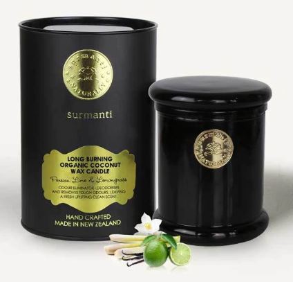Surmanti Coconut Wax Candle Persian Lime and Lemongrass