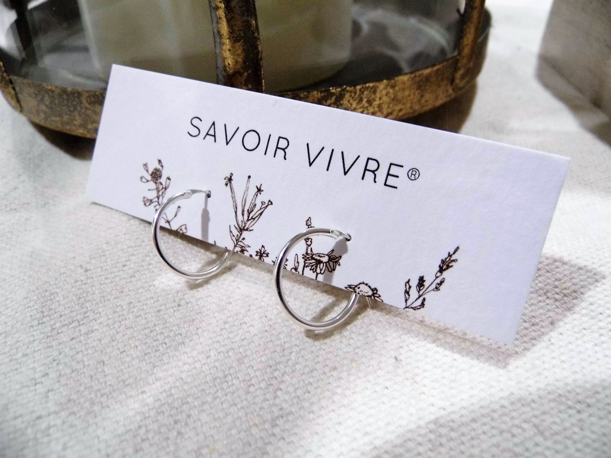 Sterling Silver French Lock Hoop Earrings NZ Savoir Vivre