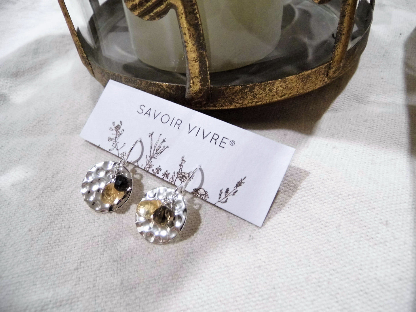 Savoir Vivre Silver Hammered Earrings NZ AU
