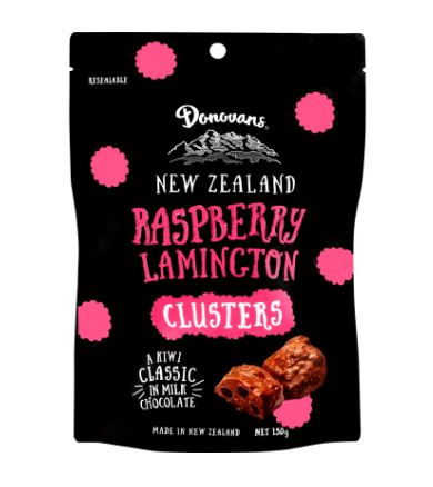 Donovan's New Zealand Raspberry Lamington Clusters 150g