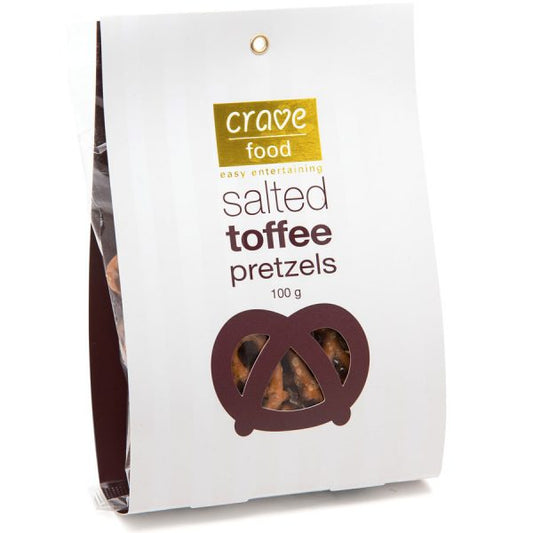 Crave Food Salted Toffee Pretzels – Large 100g